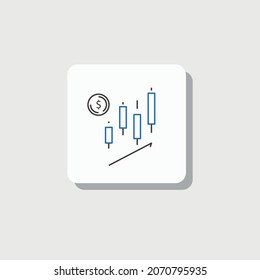 stock market trading vector icon financial and business