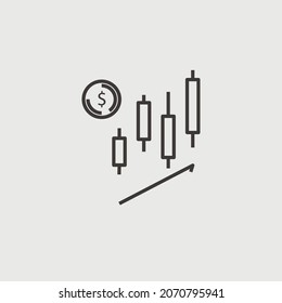 stock market trading vector icon financial and business