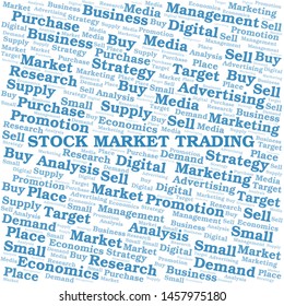 Stock Market Trading word cloud. Vector made with text only