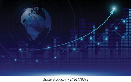 Stock market and trading.trend of graph vector design.Corporate future growth plan.digital graph.