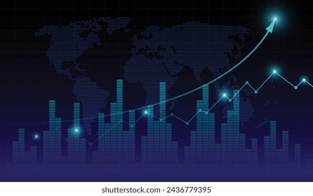 Stock market and trading.trend of graph vector design.Corporate future growth plan.digital graph.