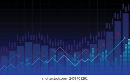 Stock market and trading.trend of graph vector design.Corporate future growth plan.digital graph.