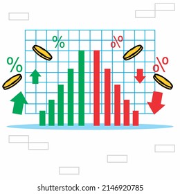 diseño de fondo de vectores de mercado de valores, uso adecuado como diseño de elementos para describir el análisis de existencias y criptografía