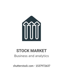 Stock market vector icon on white background. Flat vector stock market icon symbol sign from modern business and analytics collection for mobile concept and web apps design.