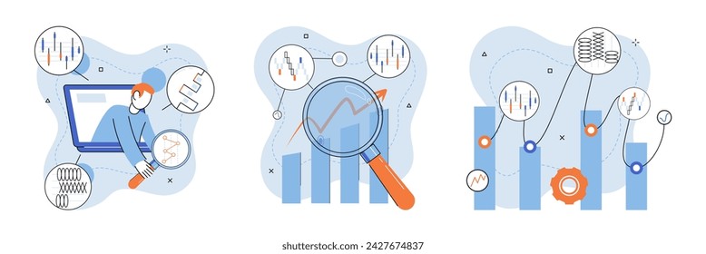 Stock market. Vector illustration. The stock market plays pivotal role in economic growth and development nations Stock market crashes can have far reaching effects on economy and investor confidence