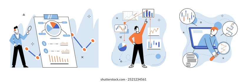 Stock market. Vector illustration. Trade deals can have immediate impact on stock market prices and investor sentiment Analyzing stock market data helps investors understand market trends and make