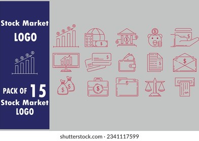 stock market vector template logo design