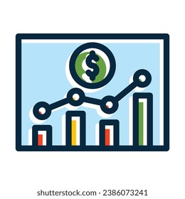 Stock Market Vector Thick Line Filled Dark Colors Icons For Personal And Commercial Use.
