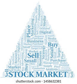 Stock Market word cloud. Vector made with text only