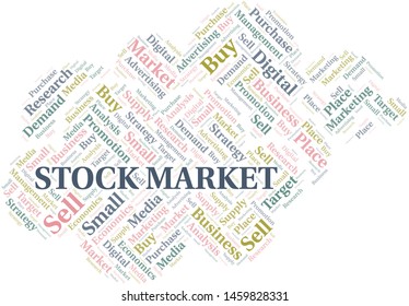 Stock Market word cloud. Vector made with text only