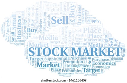 Stock Market word cloud. Vector made with text only