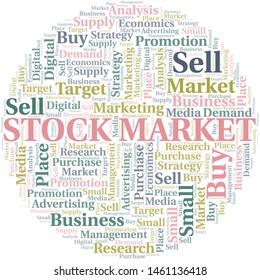 Stock Market word cloud. Vector made with text only