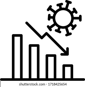 Stock Markets Crashing Under Coronavirus Scare Vector Icon Design, Economic Consequences Of COVID-19 On White Background, Socio-economic Issues Symbol After Coronavirus Pandemic