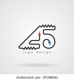 Stock monogram of the electrical wires with connectors. Logo
