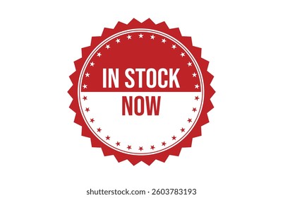 In Stock Now red ribbon label banner.