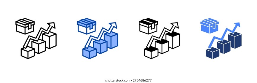 Stock Optimization Icon with Style Variations