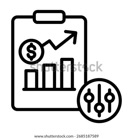 Stock Options Icon Line Style Vector Illustration