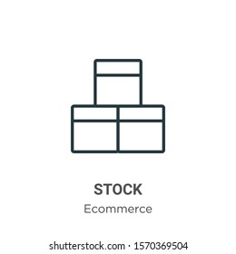 Stock outline vector icon. Thin line black stock icon, flat vector simple element illustration from editable ecommerce concept isolated on white background