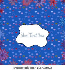 - stock. Pattern blue, white and red on colors. It can be used on mug prints, baby apparels, wallpaper, wrapping boxes etc. Vector illustration. Seamless Cute fabric pattern. Abstract doodles pattern.