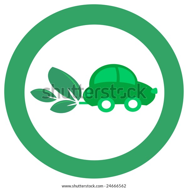 Stock\
photo: an image of a green car in a green\
circle