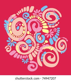 Stock Photo: pattern with original spiral structure