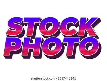 Fotografia de stock. Design de efeito de texto em estilo 3D com cores modernas