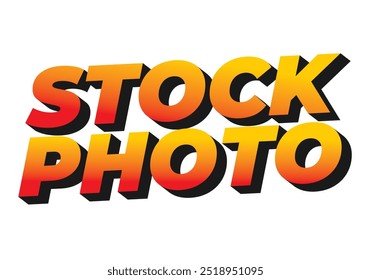 Fotografia de stock. Design de efeito de texto em estilo 3D com cores modernas