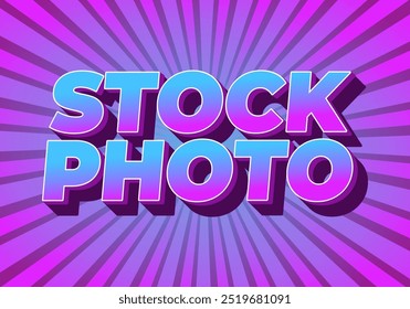 Stockfoto. Texteffekt-Design im 3D-Stil mit modernen Farben