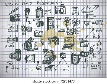 stock photographer icon on old paper