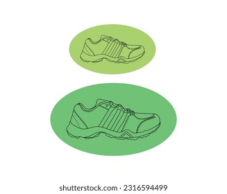  Stock Photos and eps vector illustration vector Top View Sport Shoes Men Line Stock Vector (Royalty Free) Athletic Shoes Images
