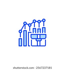 Stock Portfolio Filled Line Icon. linear style sign for mobile concept and web design. Outline vector icon.