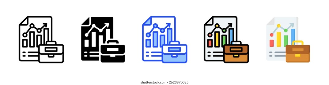 Stock Portfolio Icon Collection With Multiple Styles