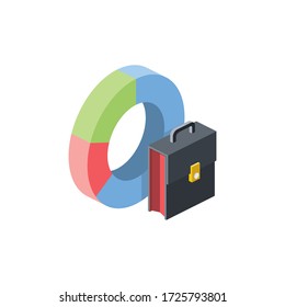 Stock portfolio investment chart. Vector 3d isometric, color web icon, new flat style. Creative illustration design, isolated graphic idea for infographics.