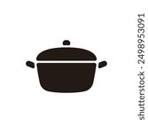 Stock pot icon. Flat silhouette version.