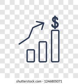 stock prices icon. Trendy linear stock prices logo concept on transparent background from General collection