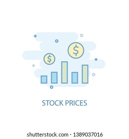 stock prices line concept. Simple line icon, colored illustration. stock prices symbol flat design. Can be used for UI/UX