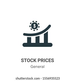 Stock prices vector icon on white background. Flat vector stock prices icon symbol sign from modern general collection for mobile concept and web apps design.