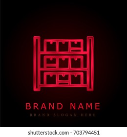 Stock red chromium metallic logo