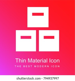 Stock red and pink gradient material white icon minimal design