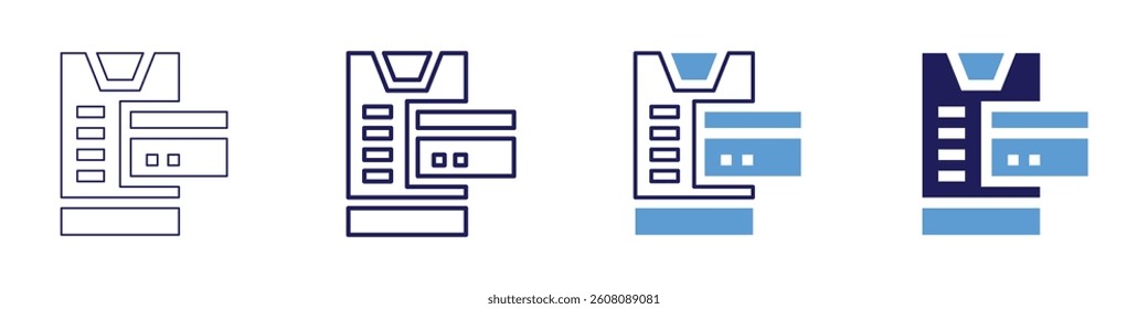 Stock replenishment icon in 4 different styles. Thin Line, Line, Bold Line, Duotone. Duotone style. Editable stroke.