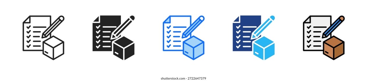 Conjunto de iconos de informe de stock Colección de estilos múltiples