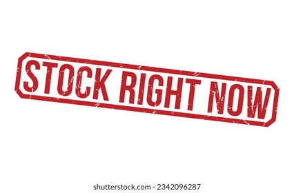 Stock Right Now Red Rubber Stamp vector design.