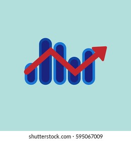 Stock Rise Vector Icon, The symbol of stock rise graph. Simple, modern flat vector illustration for mobile app, website or desktop app 