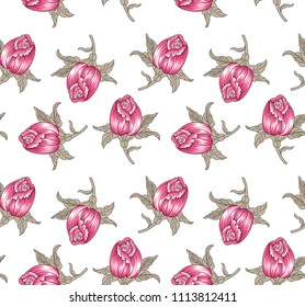 stock rose flowers pattern