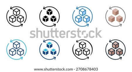 Stock rotation icon set multiple style vector collection 
