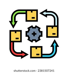 stock rotation logistic manager color icon vector. stock rotation logistic manager sign. isolated symbol illustration