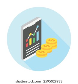 Stock rounded isometric 3d, mini illustration icon, use for modern concept, UI or UX kit, web and app development. related to business, finance, economy..