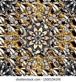 - stock. Seamless Cute fabric pattern. Nice background. Abstract doodles pattern. Black and white on colors. Vector illustration.