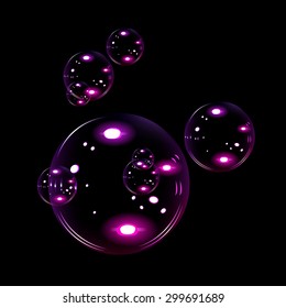 stock set transparent bubble rainbow of different sizes
