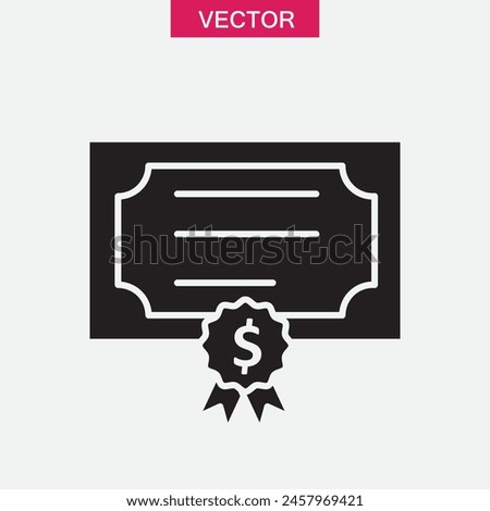 Stock share certificate icon. Bonds, securities sign flat trendy style illustration on white background..eps